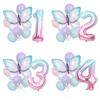 8pcs Butterfly Birthday Balloon 40inch Starry Sky Gradient Number Balloon Baby Shower Helium Balloon Birthday Party Decor Globo