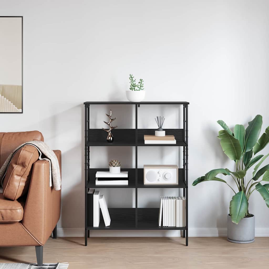 Bookshelf Black Oak Look 82 x 32 x 112 cm Engineered Wood