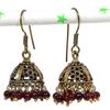 Натуральный индийский вид Джумки с драгоценными камнями Серебряные племенные балийские серьги 1,50" N7V47