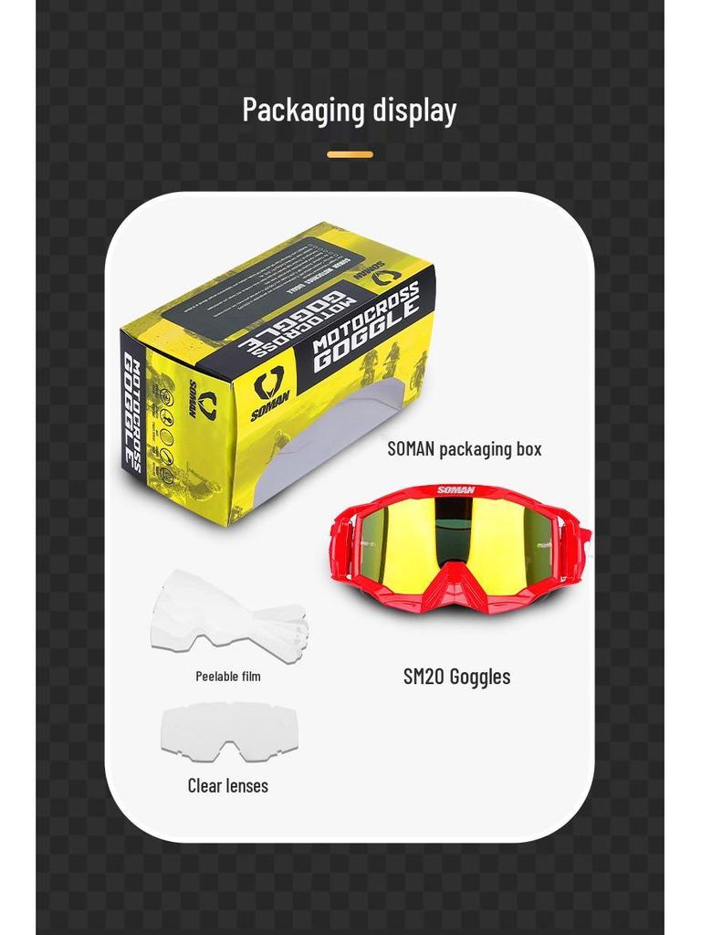 SOMAN SM20 Unisex Motorcycle & Rally Off-Road Goggles