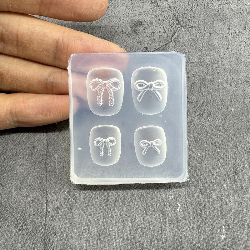 Прозрачный силиконовый молд для нейл-арта Изысканный ручной работы Бабочка Бант Цветок 3D Аксессуар для нейл-арта DIY Креативный молд для нейл-арта Подарок