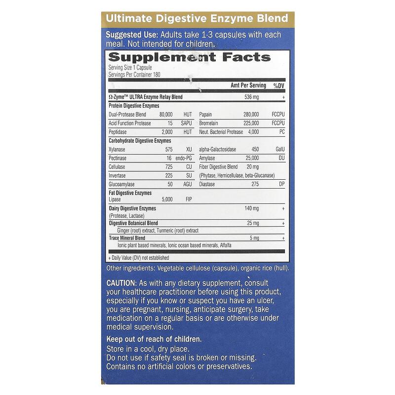 O-Zyme™ Ultra, Ultimate Digestive Enzyme Blend, 180 UltraZorbe™ Vegetarian Capsules