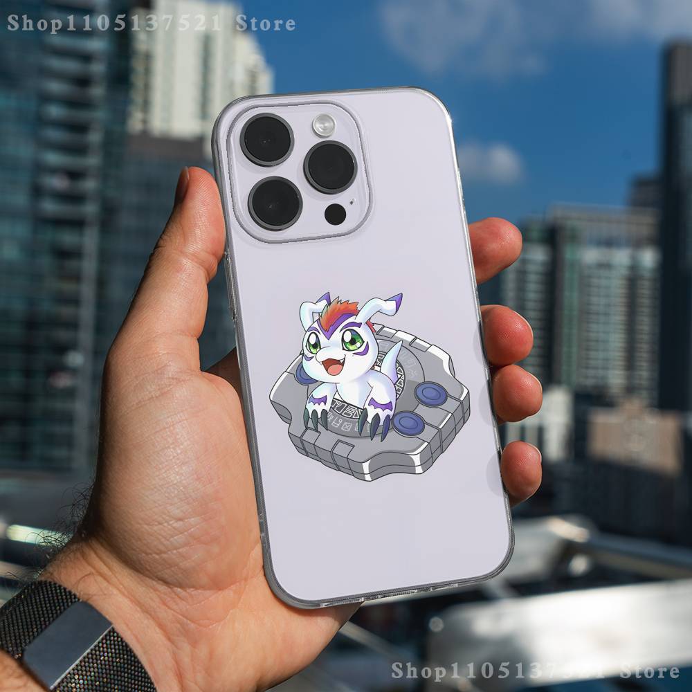 Cartoon D-Digimon Phone Case For iPhone 17,16,15,14,13,12,11 Pro,Max,Plus,X,XS,XR,SE4,E Mini Transparent Soft Cover