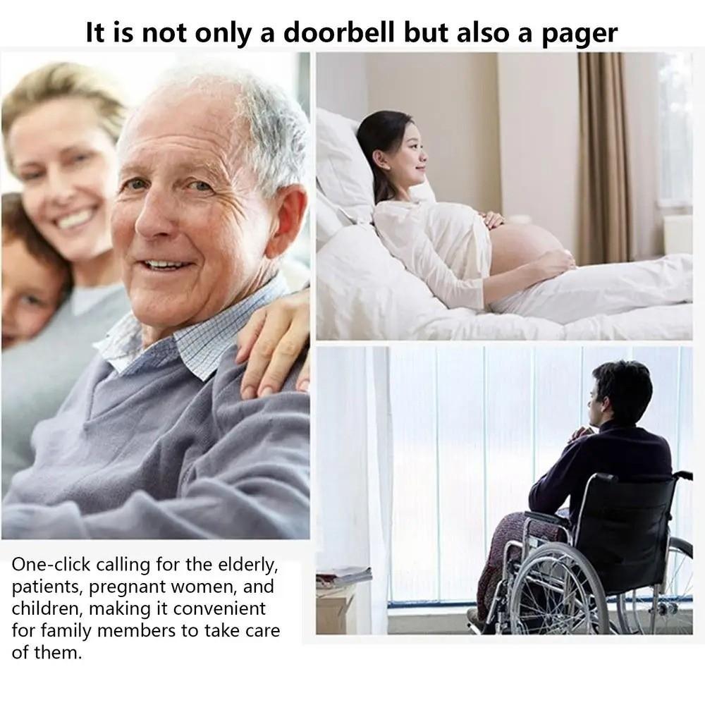 Умный дверной звонок с 60 мелодиями, дальность 300 м, комплект дверного звонка, беспроводной дверной звонок большой дальности, для внутреннего и наружного использования