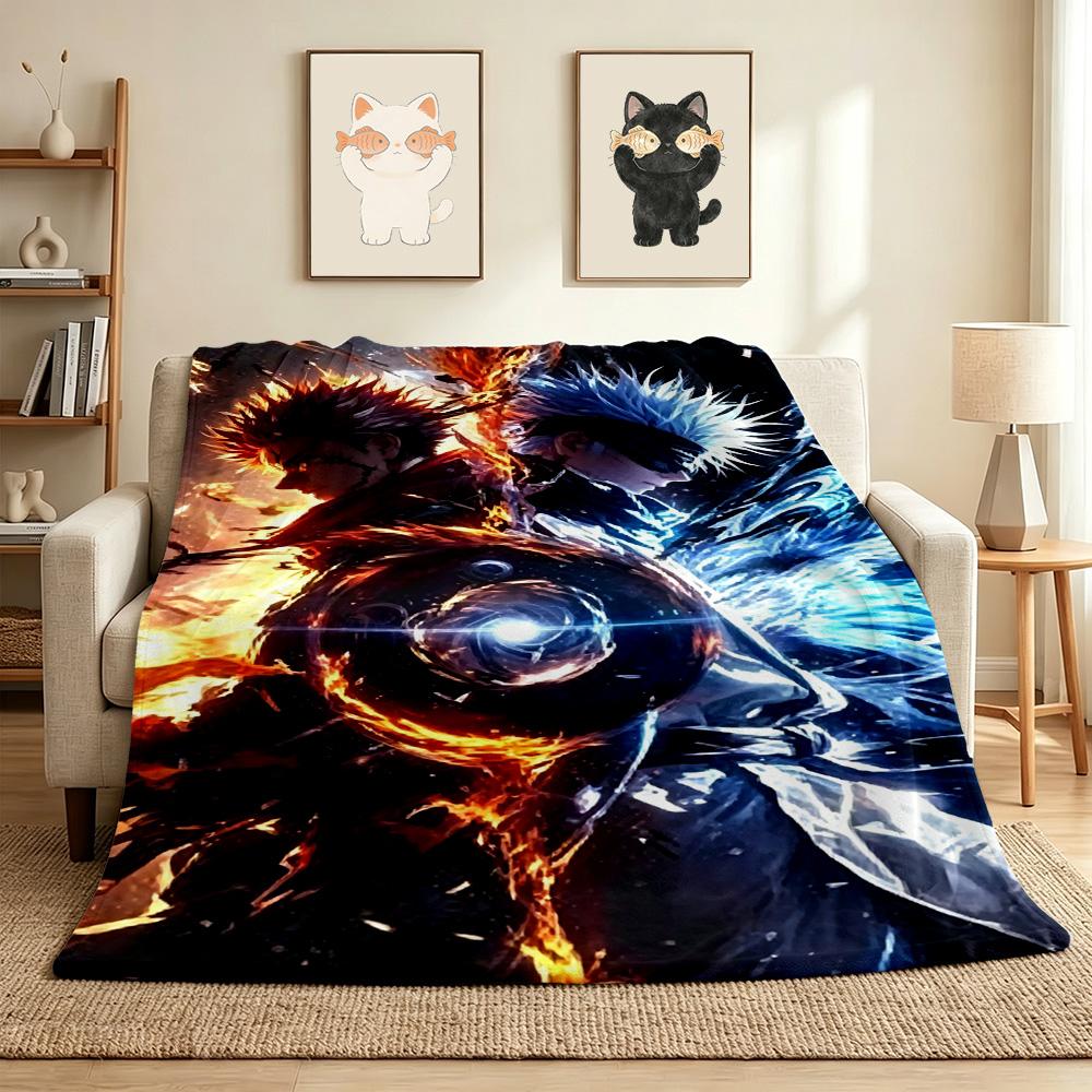 Battle Flames Ice Flannel Blanket Throw Blanket Soft Warm Sofa Bed Camping home Decor Unique Christmas Gift C9261102