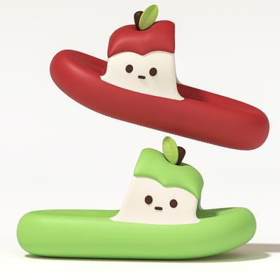 Мода 2025 Новые милые тапочки-яблоки для женщин и мужчин Летняя обувь на платформе Мягкие EVA Нескользящие Парные Домашние Пляжные Шлепанцы Уличные Сандалии