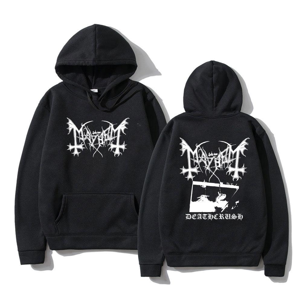 Mayhem Deathcrush Album Graphic Hoodie Men Women Casual Hip Hop Vintage Pullover Men's Double Sided Printed Comfortable Hoodies