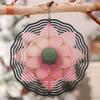 Pink Lotus Metal Wind Chime 2D Kinetic Art Outdoor Hanging Ornament Soothing Sound Housewarming Christmas Thanksgiving Halloween Decor