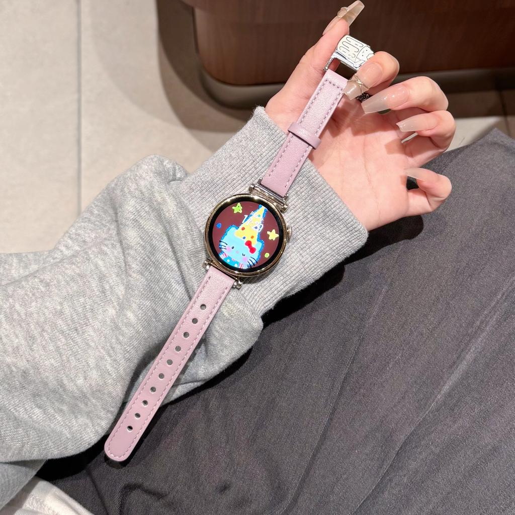 Suitable for Huawei gt6 watch gt5 coffee kitten watch4pro leather Xiaomi 8910 Apple S11 strap