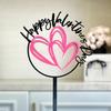 10PCS Acrylic Cake Topper Happy Valentine's Day Cupcake Topper for Wedding Party Cake Decorations Love Heart Dessert Decoration