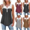 Moda Ayollar Yozgi V-bo'yin Yengsiz Patchwork Toplar Ruffle Keng Tunika Bluzka