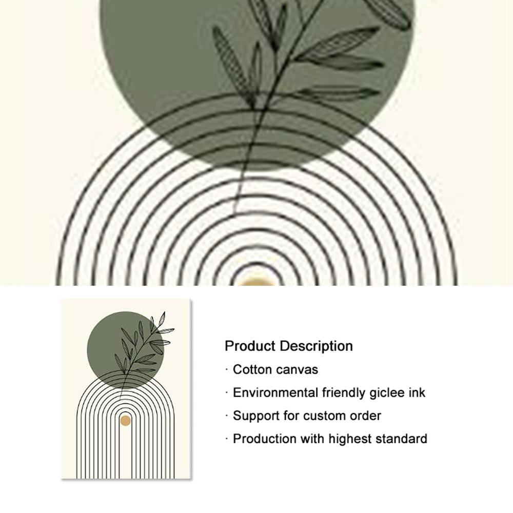 Бохо Зеленый Бежевый Геометрические Листья Абстрактный Плакат Середины Века Стены Искусства Холст Картины Отпечатки Картина Декор Интерьера Гостиной