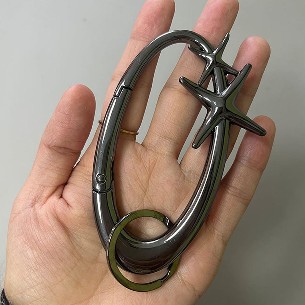 Стильный карабин-брелок Y2K со звездой, минималистичный кулон-карабин со звездой из нержавеющей стали для сумок и рюкзаков