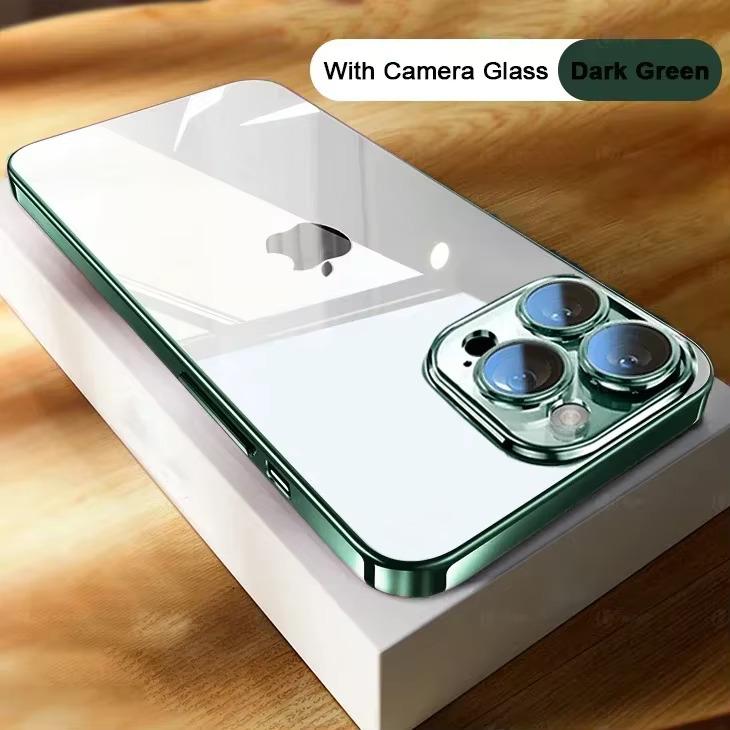 Высококачественный прозрачный чехол для iPhone 16 15 14 Plus 11 12 13 Pro Max с полной защитой объектива, мягкая противоударная задняя крышка из ТПУ