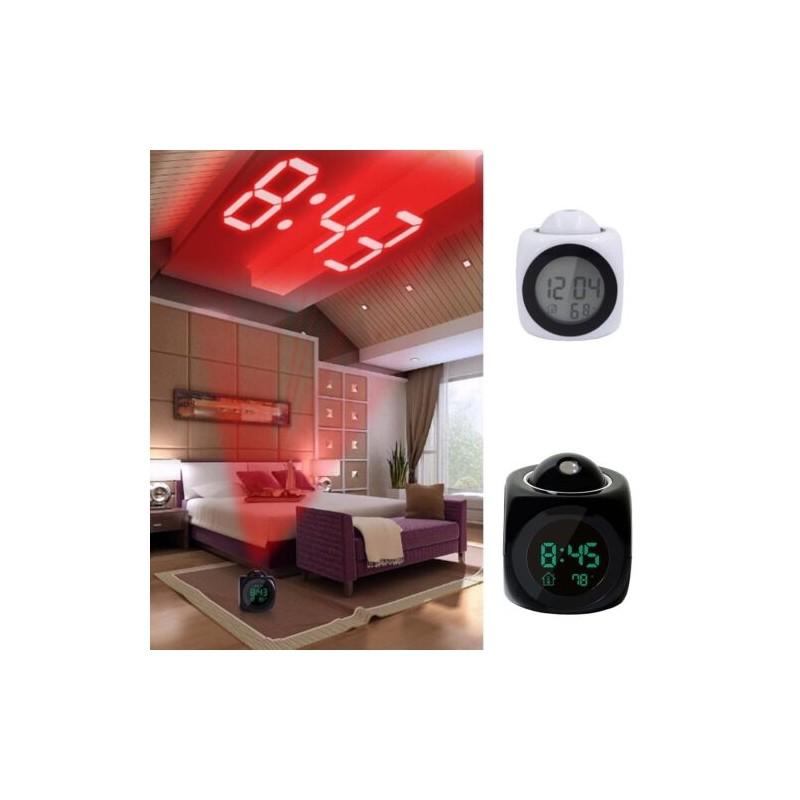 Классический цифровой будильник многофункциональный с голосовым оповещением и яркой светодиодной проекцией, отображением температуры