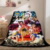 One Piece Anime Print Blanket Warm Comfortable Flannel Cover For Bedrooms, Sofas, Beds, Chairs LXR141