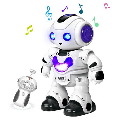 Tcvents Robot Радиоуправляемый игрушечный робот Двуногий шагающий робот Гуманоид Танцевальная музыка Свет Демонстрационный режим Простота в управлении Первый игрушечный робот Рождество День рождения