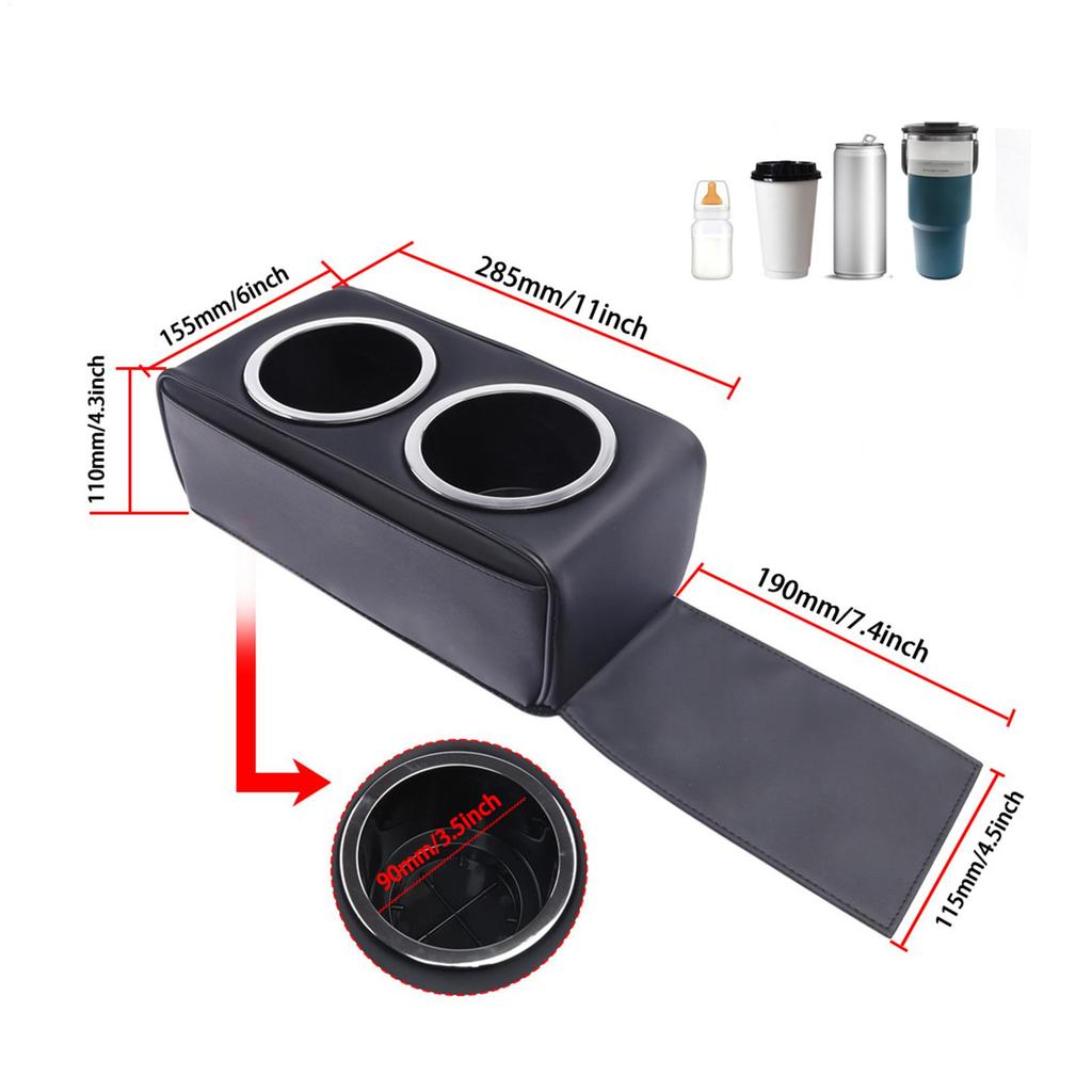Car Cup Holder Modern Leather Storage Car Drink Holder Couch Organizer For Cell Phone Snack Remote Water Bottle Truck SUV Sedan