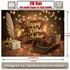 2D "Happy 30th Birthday" Backdrop Fairy Light & Cowboy Hat Background Cloth Party Decoration