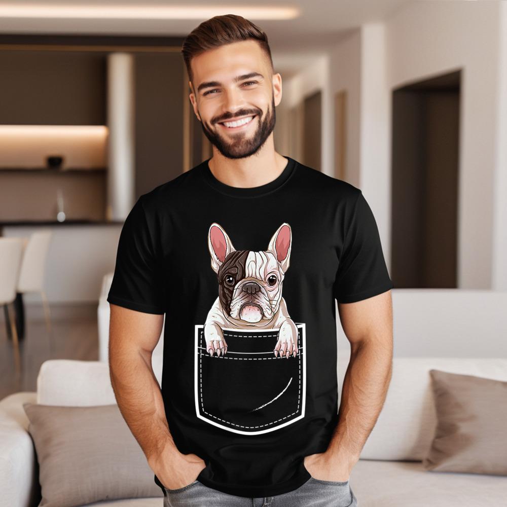 Premium Cotton Female Short Sleeve French Bulldog In Your Front T Shirts Graphic Tops Tees Cute Casual Round Collar Tops Shirts
