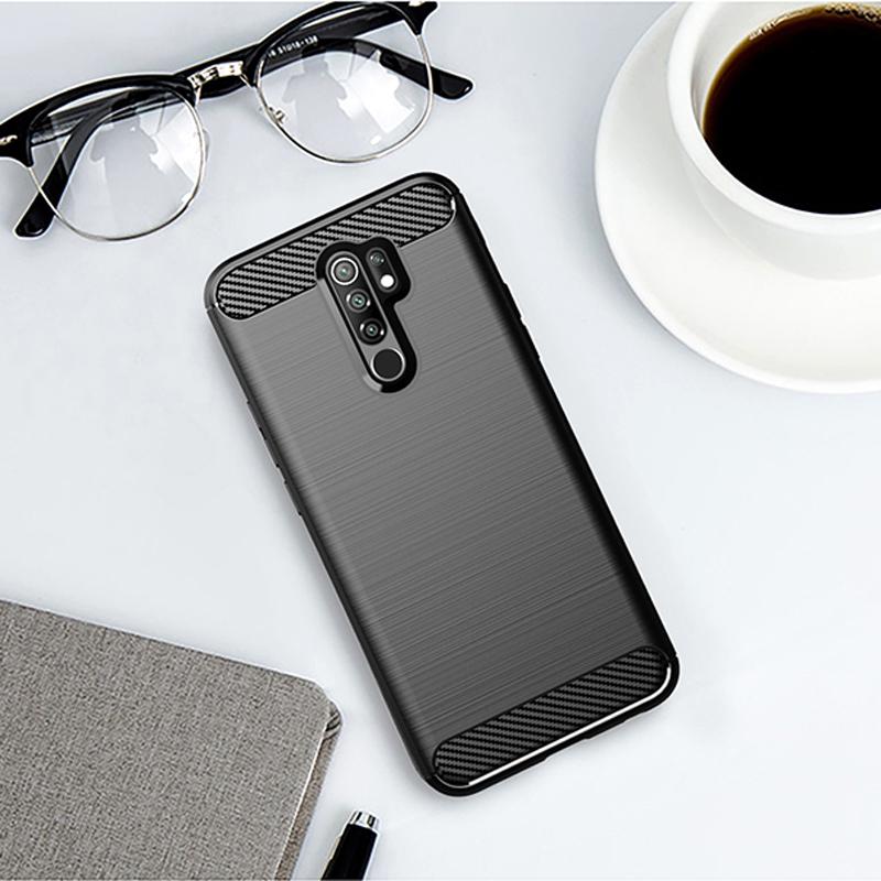 For Xiaomi Redmi 9 Case Cover Redmi 9A 9C 8A Note 8 T 9 Pro 9S 8T Anti-knock Bumper Soft TPU Carbon Fiber Phone Case On Redmi 9A