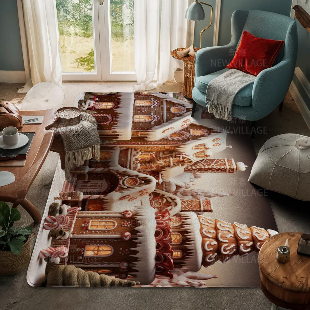 Ковер у входа в дом Домашний коврик у двери Гостиная Ванная Комната Ноги ванная комната Нескользящие коврики с водопоглощением для ванной Счастливого Рождества зима