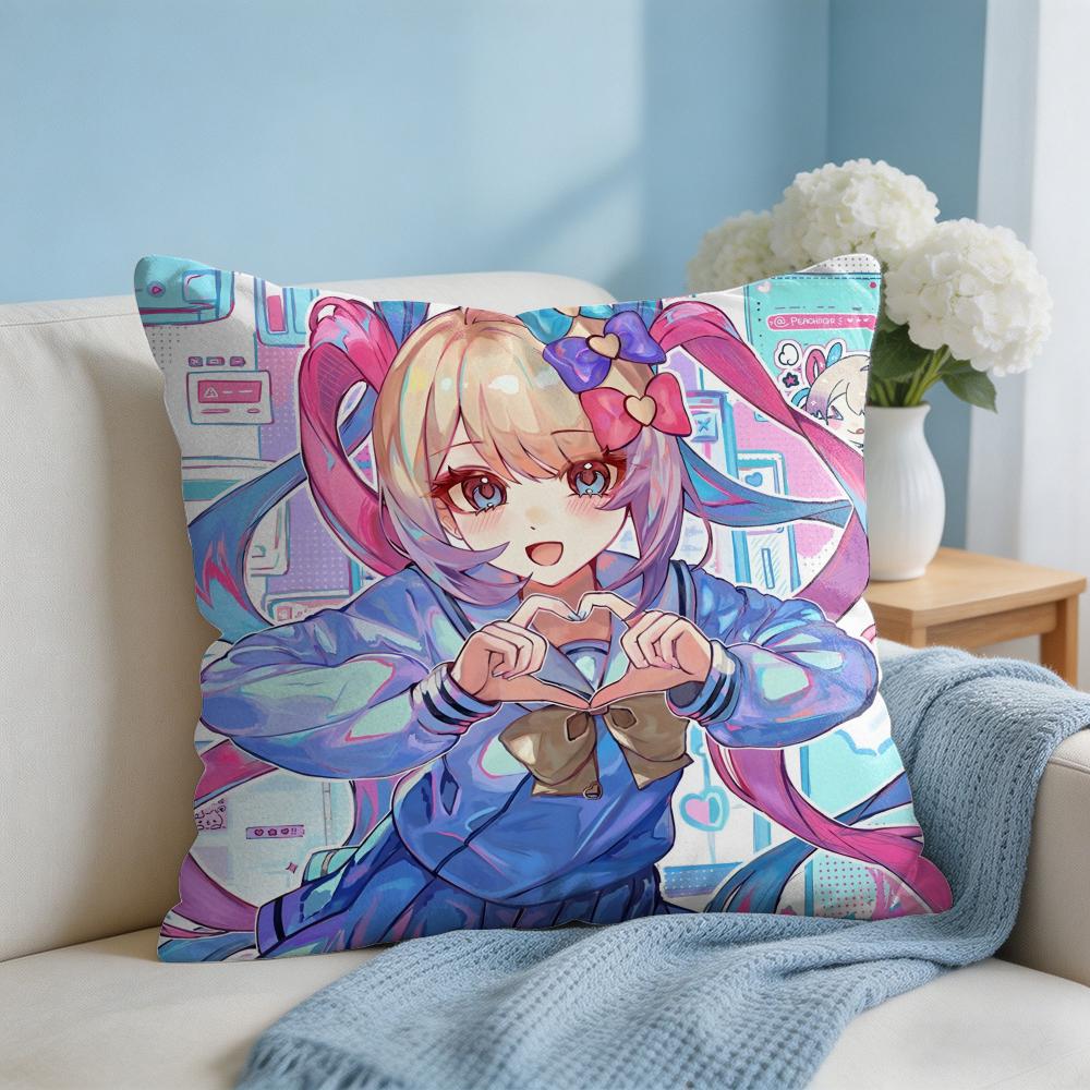 NNeedy Girl Streamer Overloa Cushion Cover Square Pillow Bedroom Sofa Leisure Comfort Living Room Home Decoration X