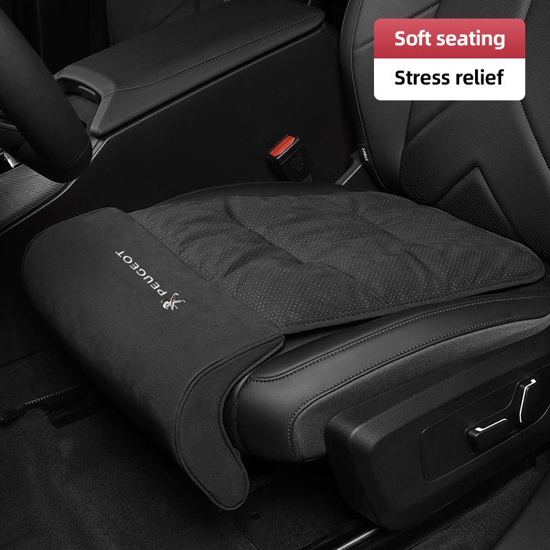Suede Fabric Car Seat Extension Leg Rest Cushion Auto Extender Cushion For Peugeot 208 308 206 307 207 3008 407 508/Car keychain