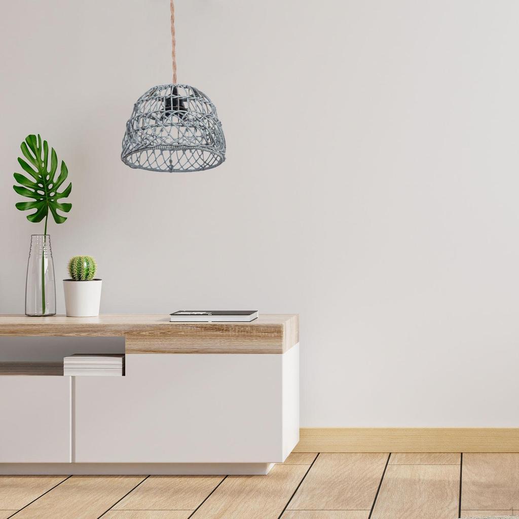 Потолочный вентилятор, тканый абажур, светильник в деревенском стиле, люстра из ротанга в стиле ретро