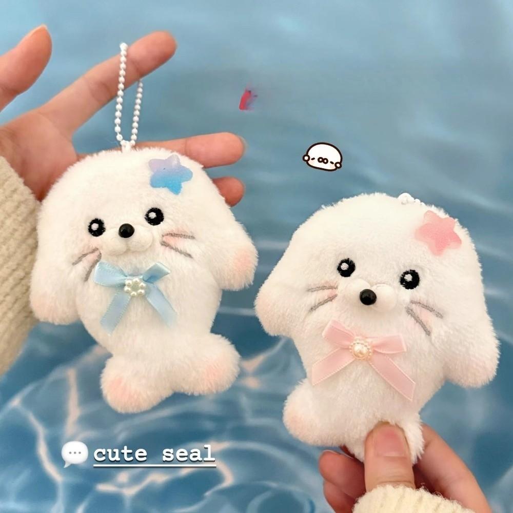 Chubby Plush Seal Pendant Kawaii Stuffed Doll Pendant Cute Fuzzy Seal Keychain Kids