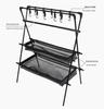 Outdoor Multifunctional Double-Layer Mesh Drying & Storage Rack for Camping & Cars
