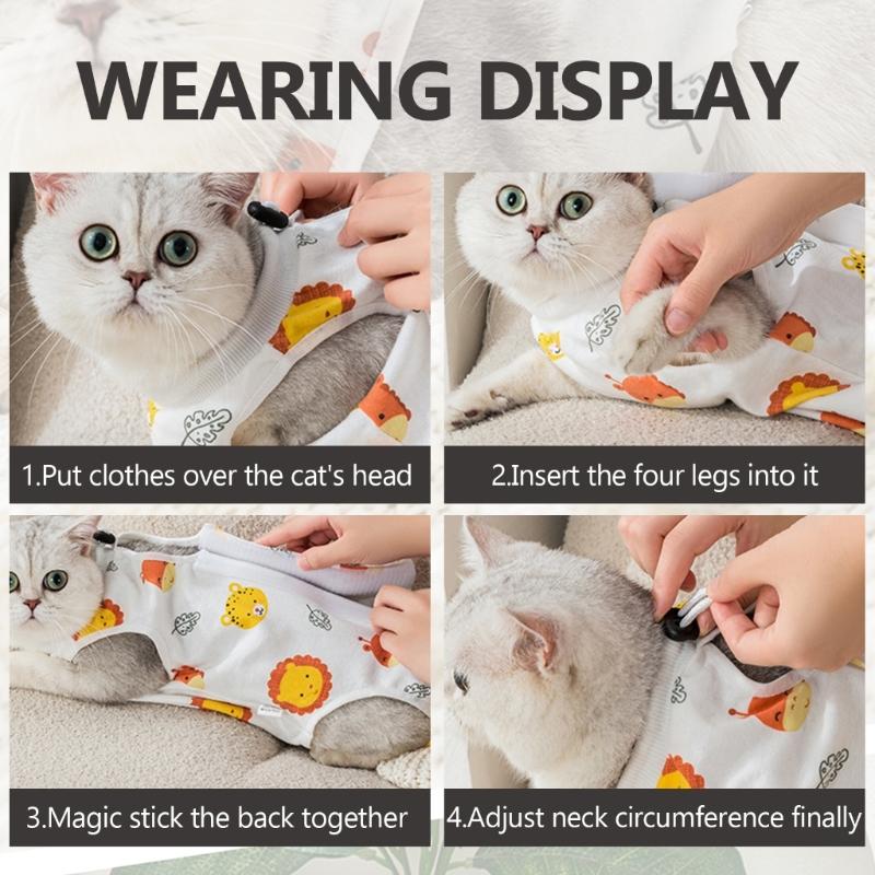 Pet Surgical Recovery Overall Recovery Suit Professional Pet Post-Surgeries Jumpsuits for Small Medium Large Cats