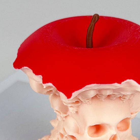 Статуя черепа с сердцевиной из фруктов на Хэллоуин, жуткая 3D-печатная фигурка черепа с фруктами для декора интерьера дома, гостиной, офисного стола