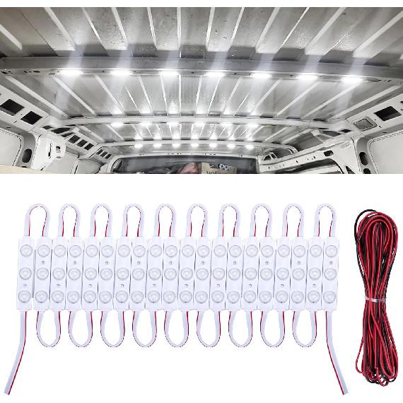 60 Led Van Interior Light Kits, 12V Led Light Strip, Cargo Van Accessories, Ceiling Work Lights Kit, Enclosed Trailer Lights For Truck Vans RV Boats