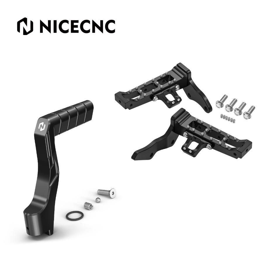 NICECNC Extended Wider Foot Pegs & kickstarter Starter Lever For Yamaha Banshee 350 1987-2006 Replaces 2GU-15620-01-00 Aluminum
