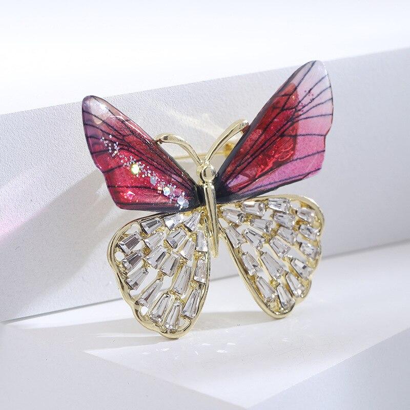 Blucome Shining Gradient Wings Butterfly Brooches for Women Top Quality Luxury Butterfly Office Party Brooch Pins