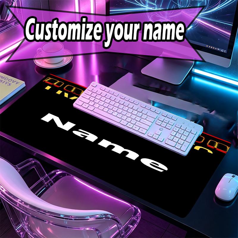 Custom Name Personalized Football team F.C Pattern Mousepad, Laptop PC Desk Mat, Decorative Desk Mat for Home Keyboard Pad Gift
