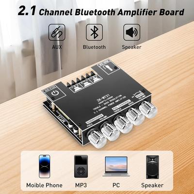 ZK-MT21 Усилитель сабвуфера 2x50Вт+100Вт Мощность Bluetooth 5.0 2.1-канальная плата звукового усилителя Басовый усилитель AUX Аудио Стереоусилитель