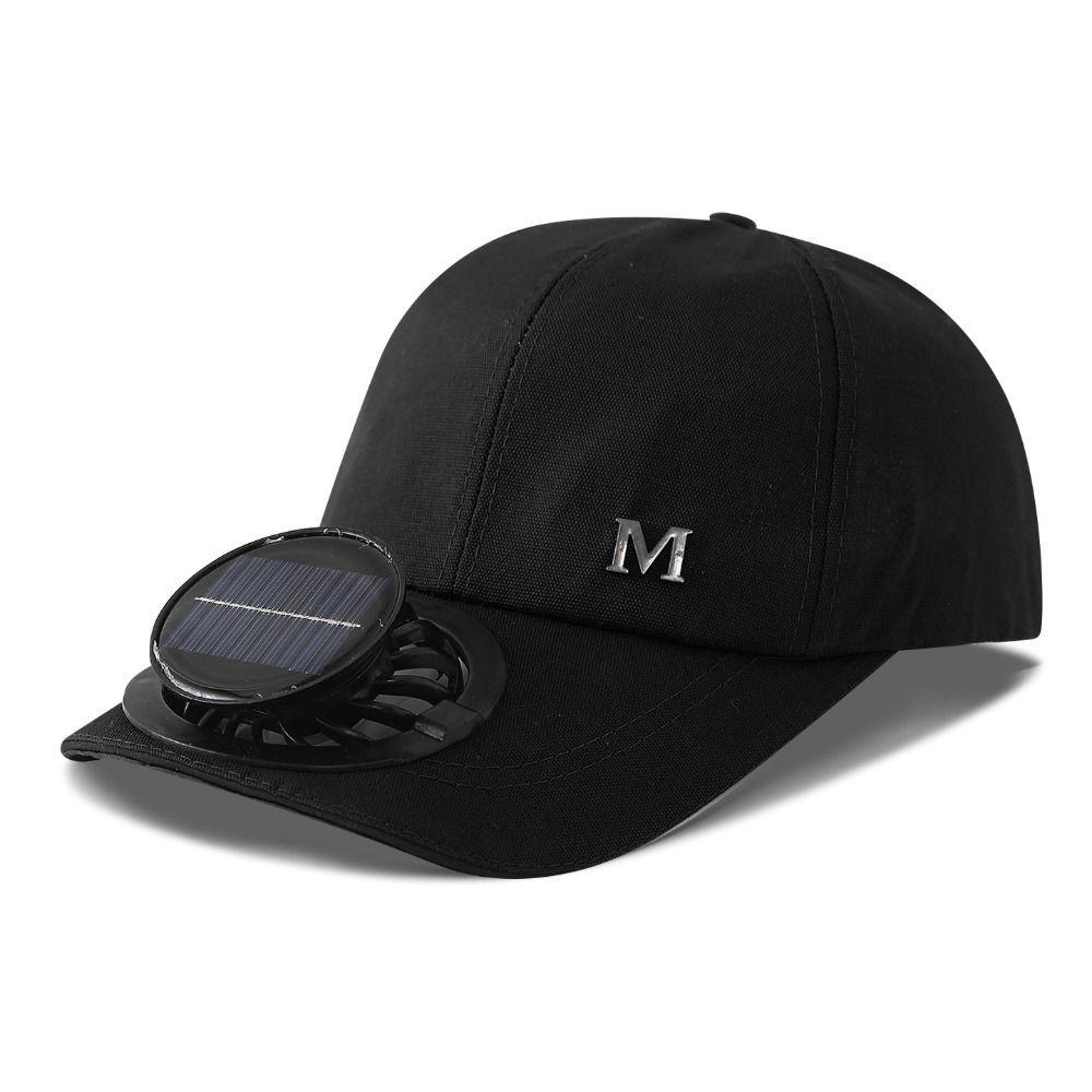 Letter Sunshade Duckbill Cap Breathable Fan Cooling Baseball Cap for 3.7V600mAh Summer