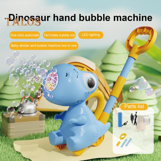 Dinosaur Bubble Machine for Kids Rechargeable Bubble Maker with Lights Portable Outdoor Toys for Toddlers 3-6 Year Old Boys Girls