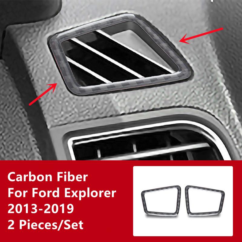 Наклейки из углеродного волокна, автомобильные вентиляционные отверстия, вентиляционные отверстия для кондиционера, модификация, накладка, полоса для Ford Explorer, внутренняя часть автомобиля