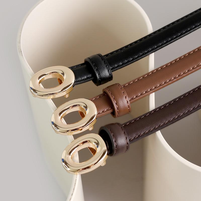 Кожаный Тонкий Ремень Женский Пряжка-Иголка Декорация С Платьем Костюмный Ремень