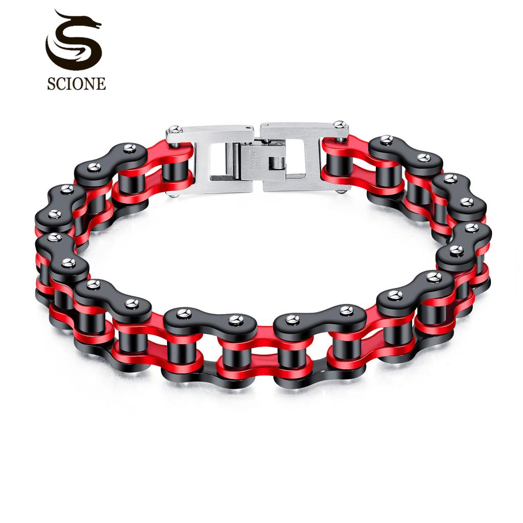 LUXY MOON Персонализированная мотоциклетная цепь, велосипедная цепь в стиле рок, браслет из нержавеющей стали