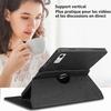 Coque pour Xiaomi Redmi Pad SE 11 Pouces, Protection Antichoc Rotatif Cuir PU Noir