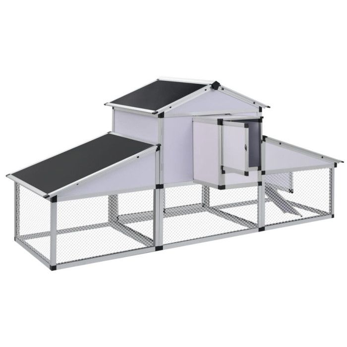 VidaXL Chicken Coop with Ramps and Nesting Box Aluminum