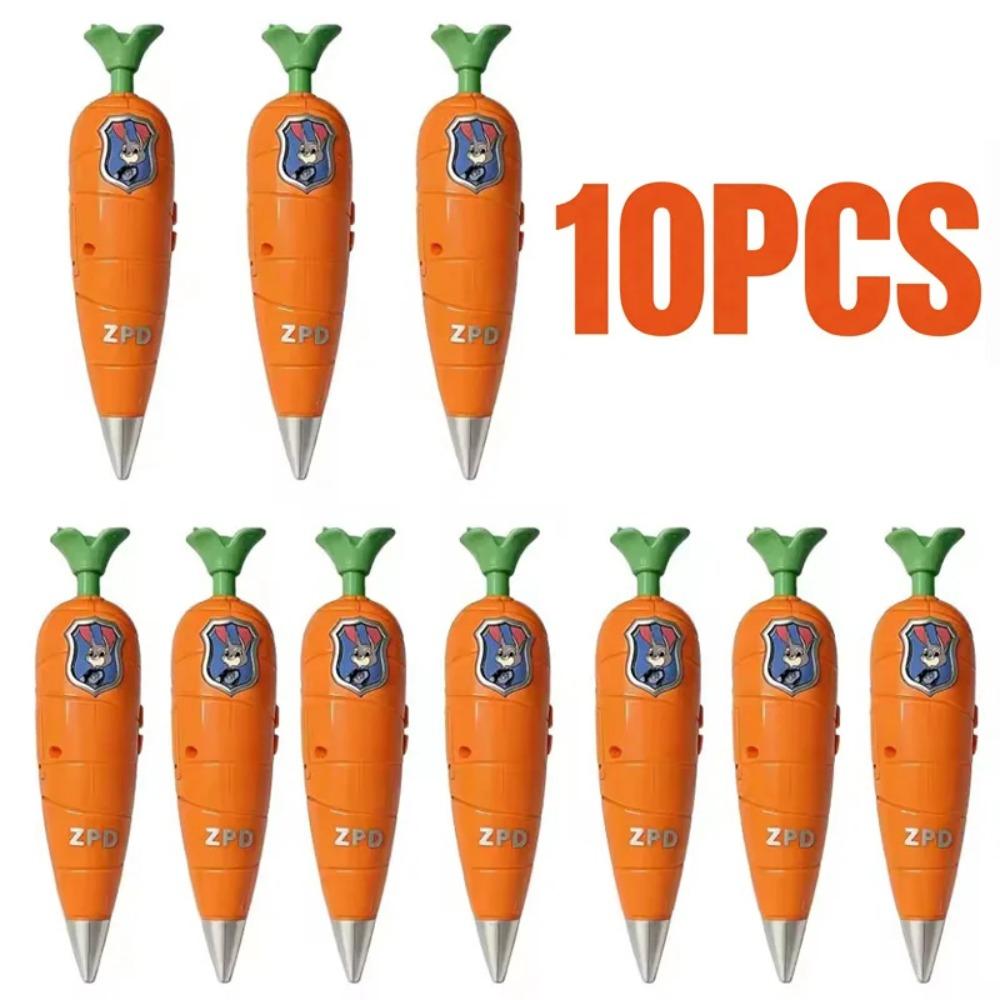 Hot Zootopia 2 Carrot Recorder Pen | Judy & Nick Style For Kids | 60S Mini Recorder | 2-In-1 Gel Pen Stationery Kids Gift