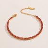 Luxury Baguette Birthstone Cubic Zirconia Bracelet for Women 18k Gold Plated Stainless Steel Tennis Bracelets Waterproof Jewelry