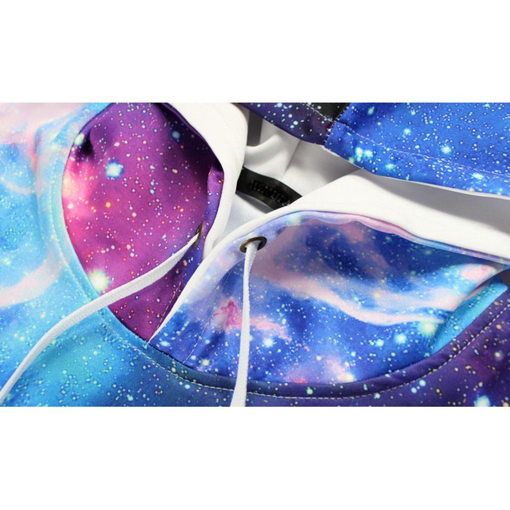 Men Universe 3D Print Hooded Galaxy Hoodie Tops Pants Sets Sport Suit Tracksuit