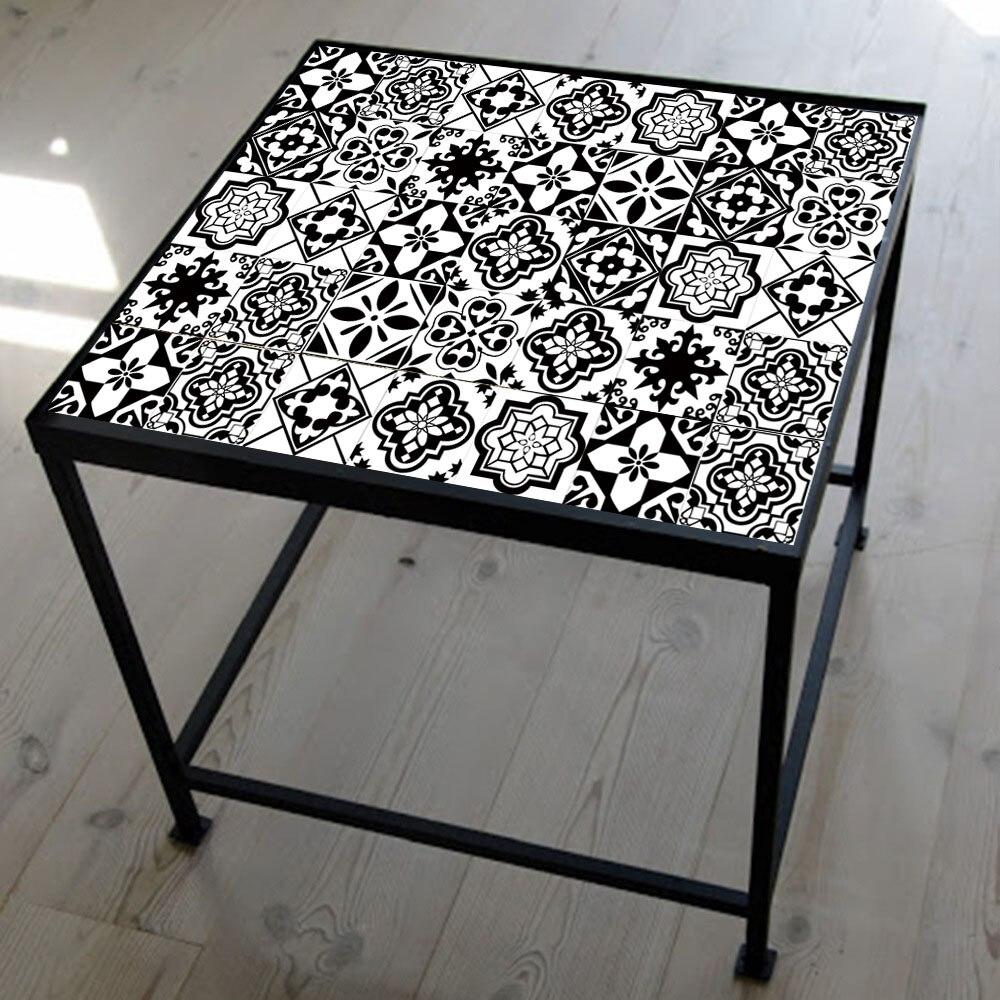 10 шт./компл., черно-белые наклейки на твердую плитку, пол, стену, кухню, ванную комнату, украшение стола, обои, пилинг-палку, ПВХ, художественную фреску