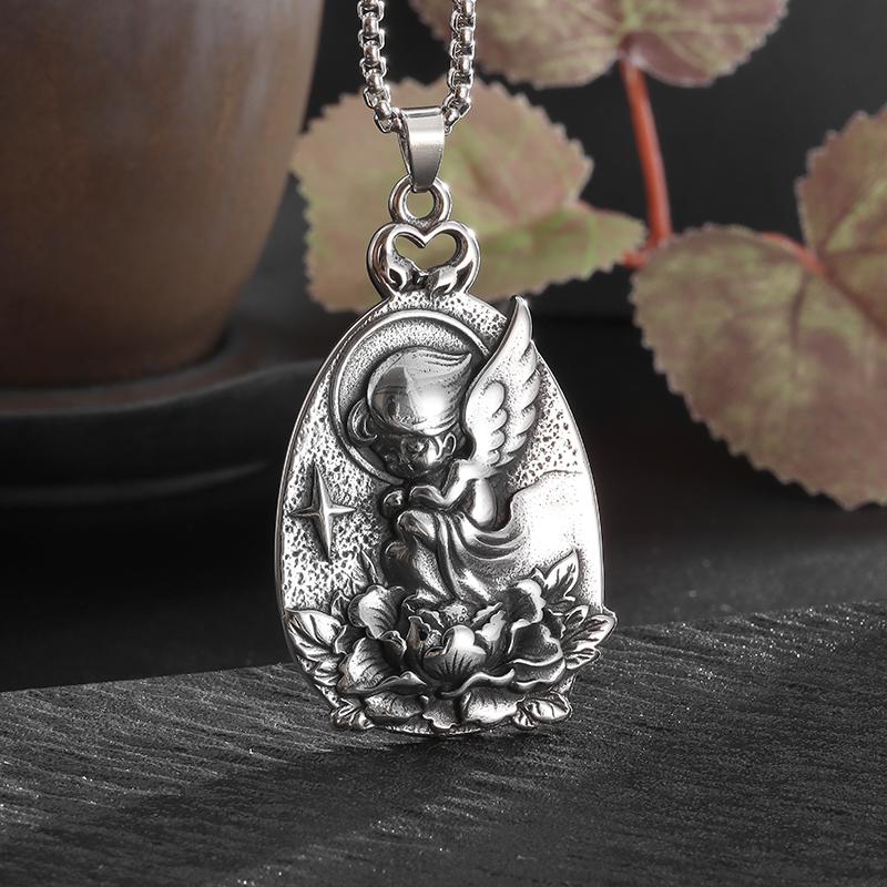 Модное ретро ожерелье с подвеской в виде крыльев ангела в форме сердца для мужчин и женщин, романтические модные ювелирные изделия, подарки, оптовая продажа